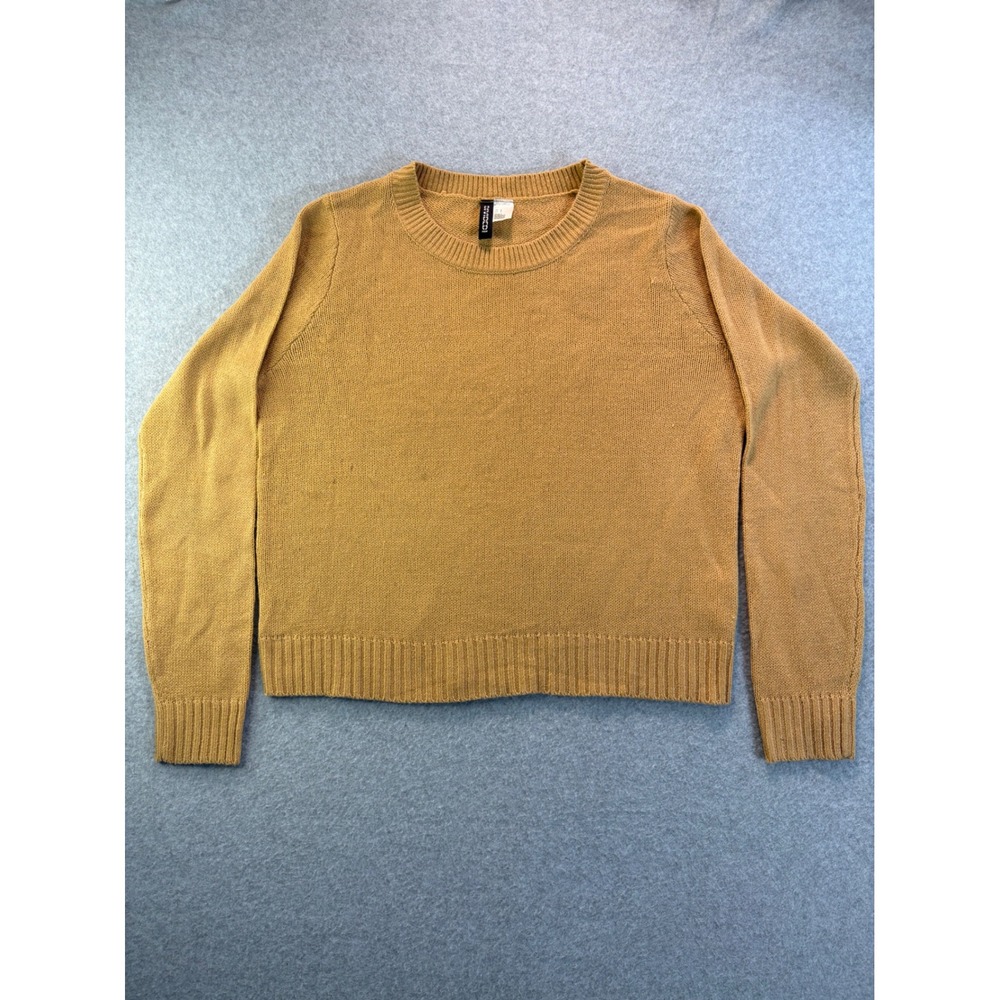 H&M Divided Mustard Yellow Crew Neck Knit Sweater 0679853 0 Small
